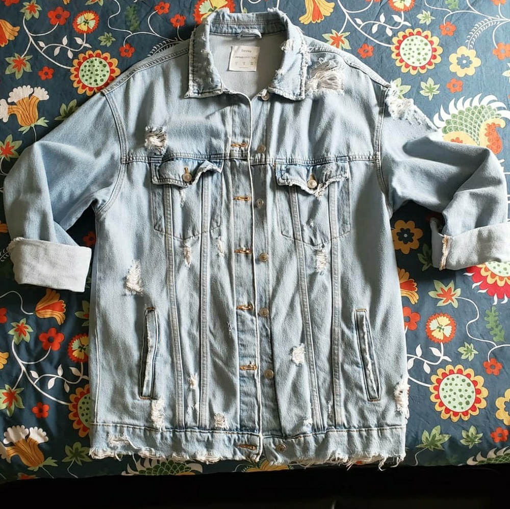 Bershka Vintage style Jean Jacket. (Size: S-M)